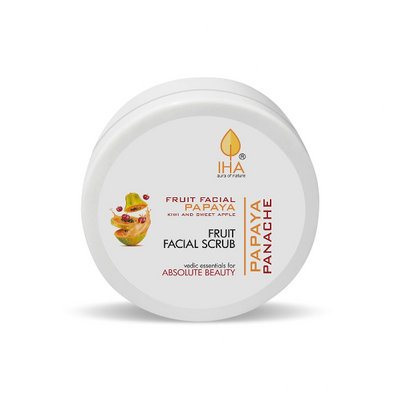 IHA Papaya Panache Facial Scrub - Herbal Fruit Face Scrub, Tan Removal, Exfoliation and Depigmentation for Glowing Skin - Skin Moisturising Face Scrub for Women, Normal to Dry Skin - 500G