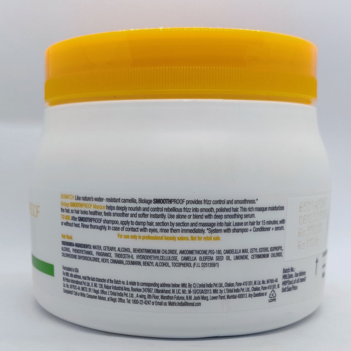 Matrix Biolage Smooth Proof Smoothing Masque (490 g)