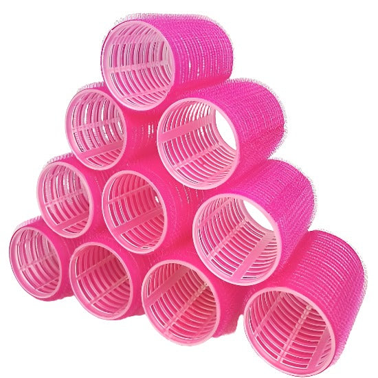 Hair Roller Big Size in Pink Colour - 10 Piece