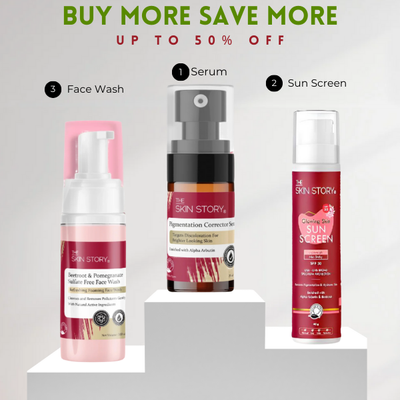 The Skin Story Complete Skincare Combo Pack (Sunscreen, Face Wash, Pigmentation Serum)