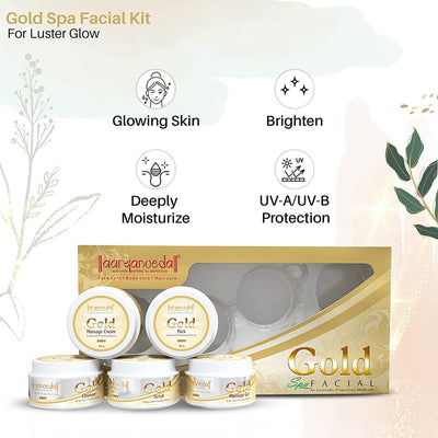 Aryanveda Gold Facial Kit for Deep Moisturization & Glowing Skin - 210g