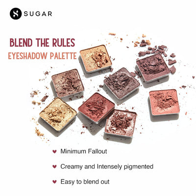 SUGAR Cosmetics Blend The Rules - Eyeshadow Palette 01 Flawless | PowderParaben-Free, Multicolor, Matte Finish