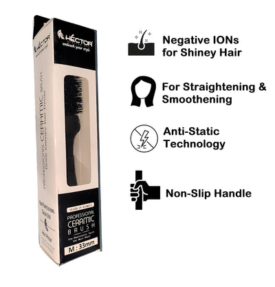 Hector Round Brush PRO M-33mm | Professional Hair Styling Brush for Volume & Curls