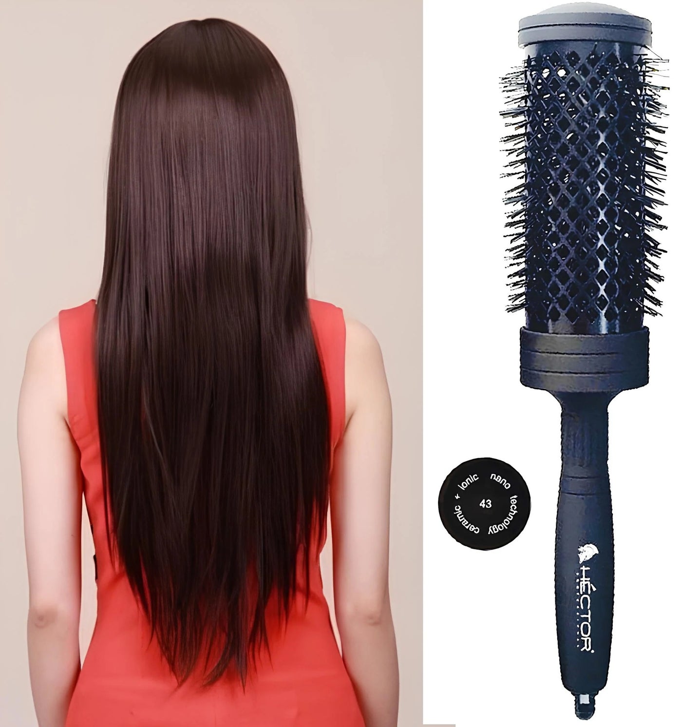 Hector Round Brush PRO L-43mm | Professional Styling Tool for Salon-Quality Hair