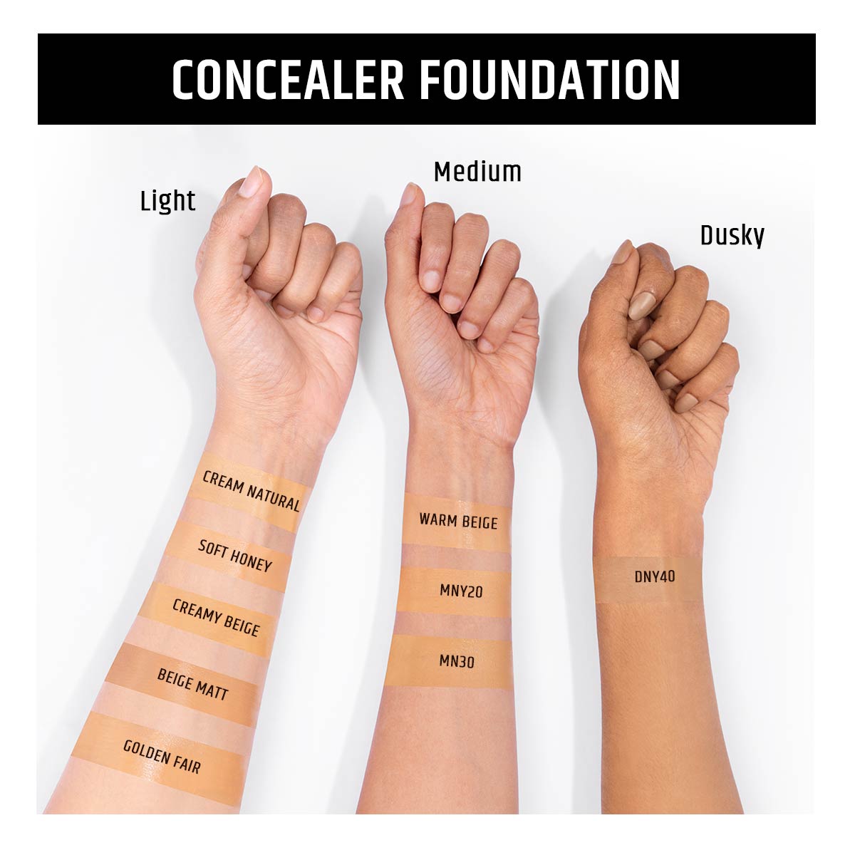 Insight Concealer Foundation (Cream Natural, Soft Honey, Creamy Beige, Beige Matte, Golden Fair)