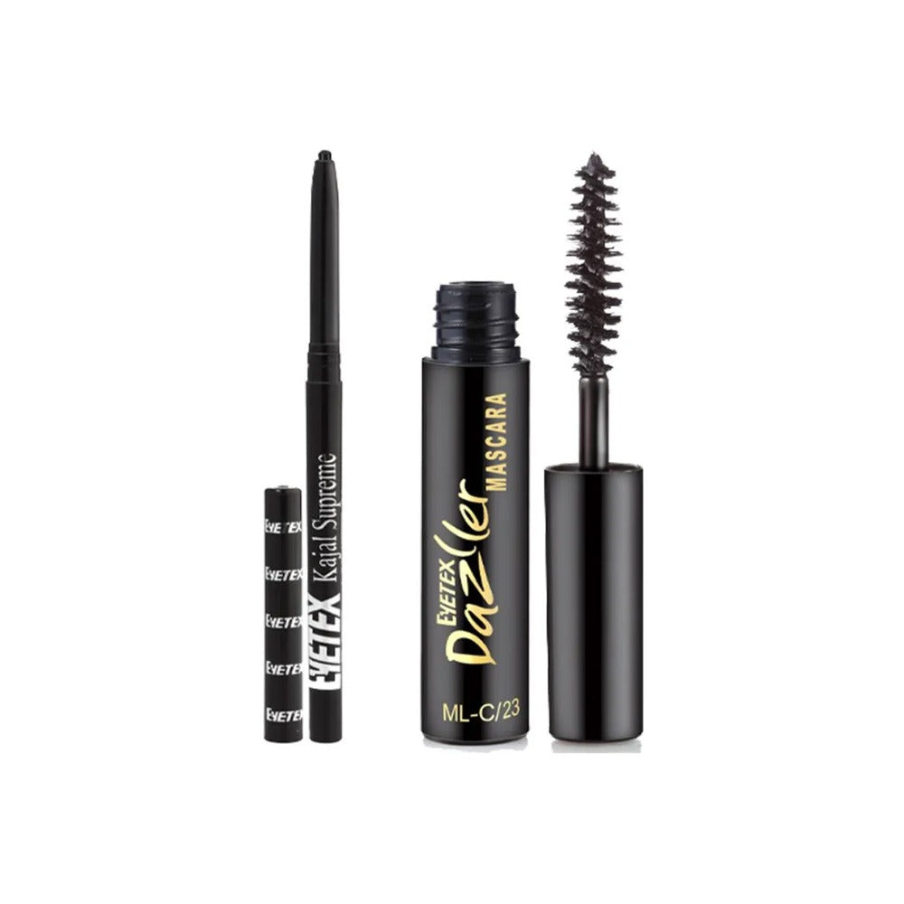 Dazller Ultimate Makeup Essentials Combo Pack (Kajal, Eyeliner & Eyebrow Pencil, Lip Balm, Lip Colour, Makeup Fixer)