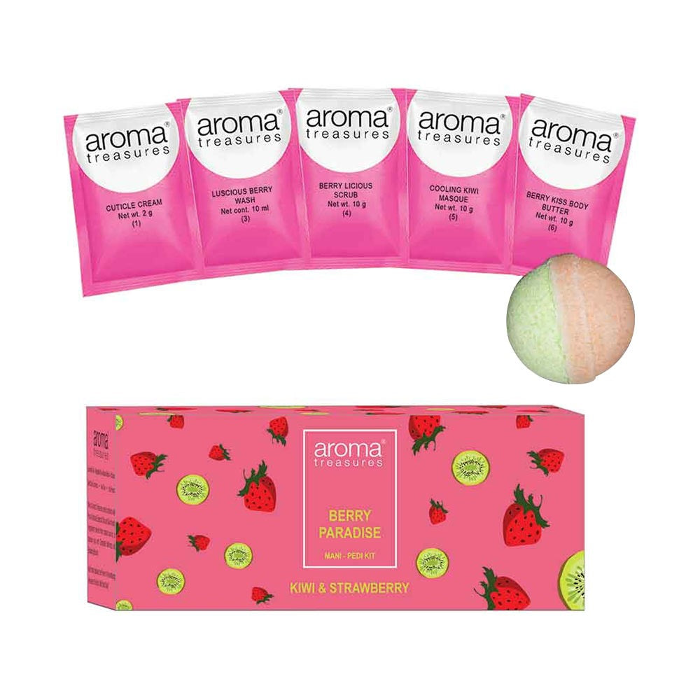 Aroma Treasures Fruit Fizzies - Berry Paradise (Kiwi & Strawberry) | Relaxing & Revitalizing Bath Bomb