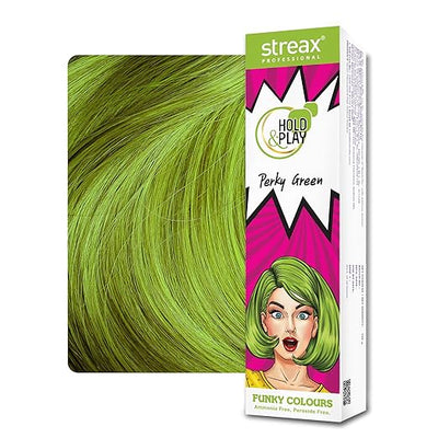 Streax Professional Hold & Play Funky Colours - Perky Green (100 g)