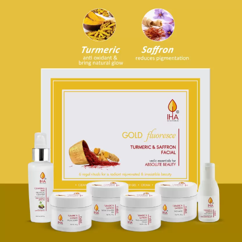 Iha Gold Fluoresce Turmeric & Saffron Mini Facial Kit 95g