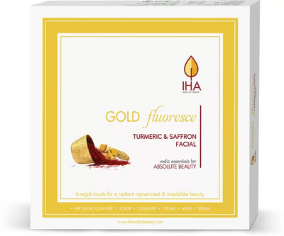 Iha Gold Fluoresce Turmeric & Saffron Mini Facial Kit 95g