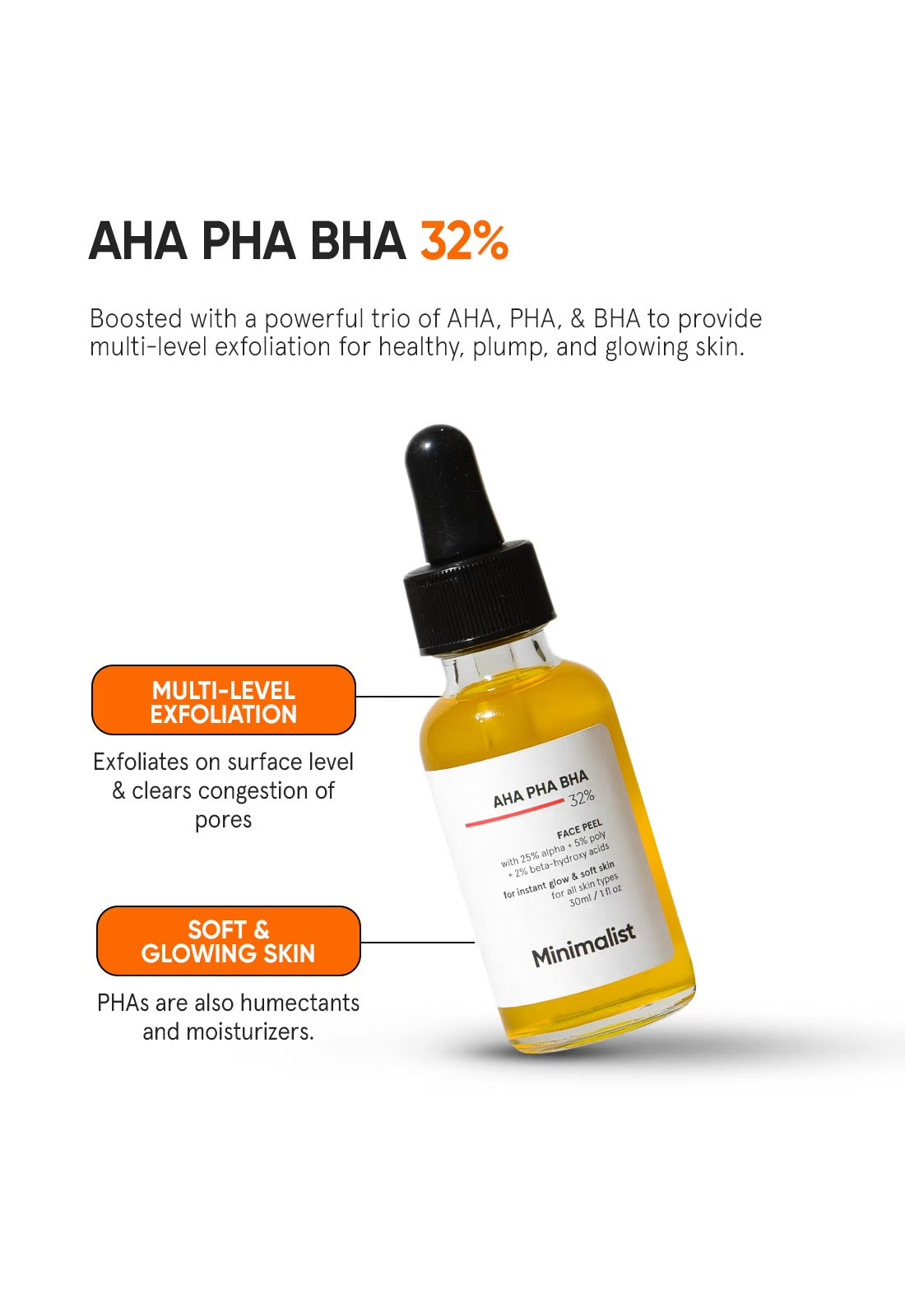 Minimalist AHA PHA BHA 32% Face Peel