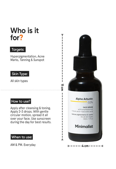 Minimalist Alpha Arbutin 2% Face Serum