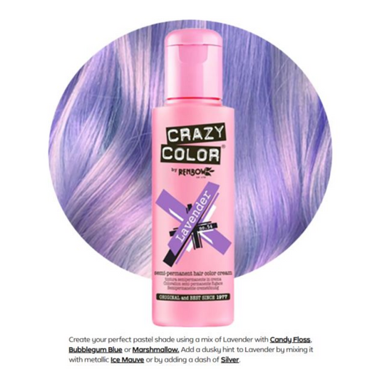 Crazy Color Semi Permanent Hair Colour, Lavender 54