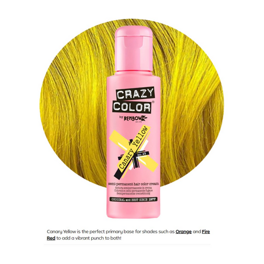 Crazy Color Semi Permanent Hair Colour, Canary Yellow 49