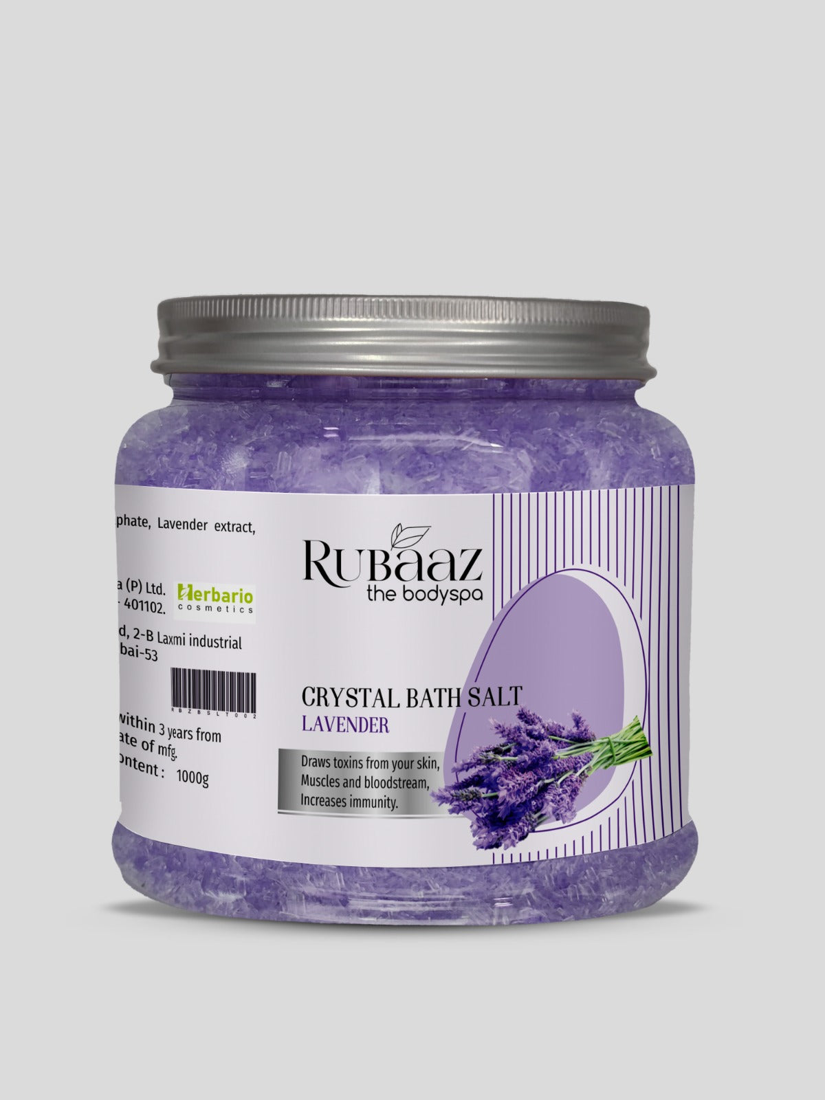 Rubaaz Crystal Bath Salt Lavander 1kg