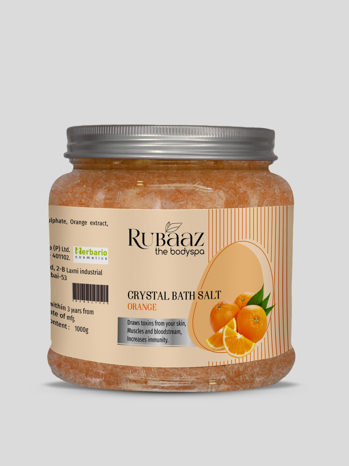 Rubaaz Crystal Bath Salt Orange 1kg