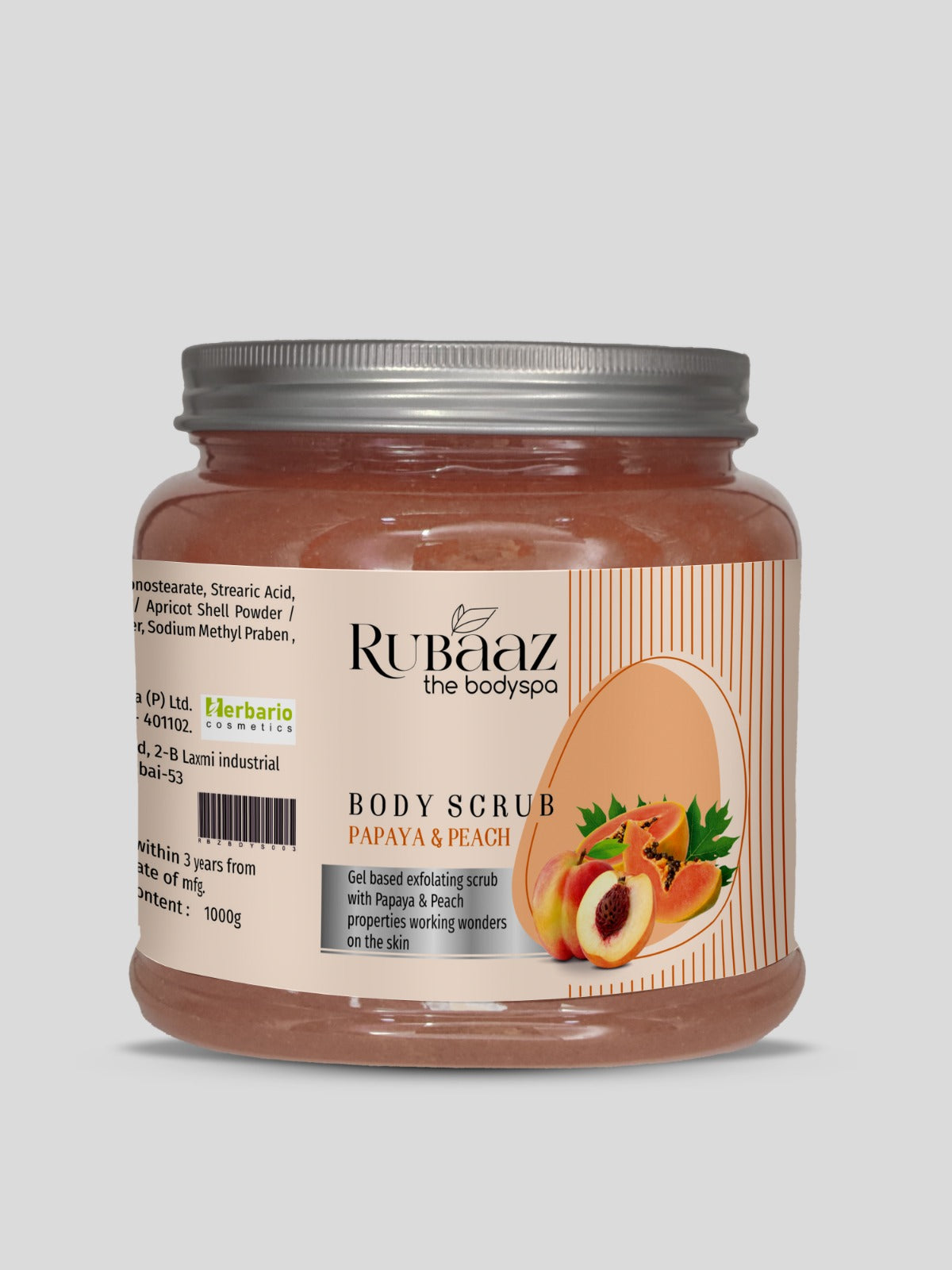 Rubaaz Papaya And Peach Body Scrub 1Kg