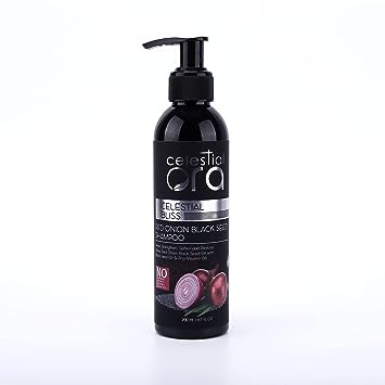 Celestial Ora Red Onion Black Seed Shampoo | for Hair Growth & Hair Fall Control | Anti Dandruff Shampoo with Red Onion Seed Oil Extract, Black Seed Oil- Pack of 200 ml