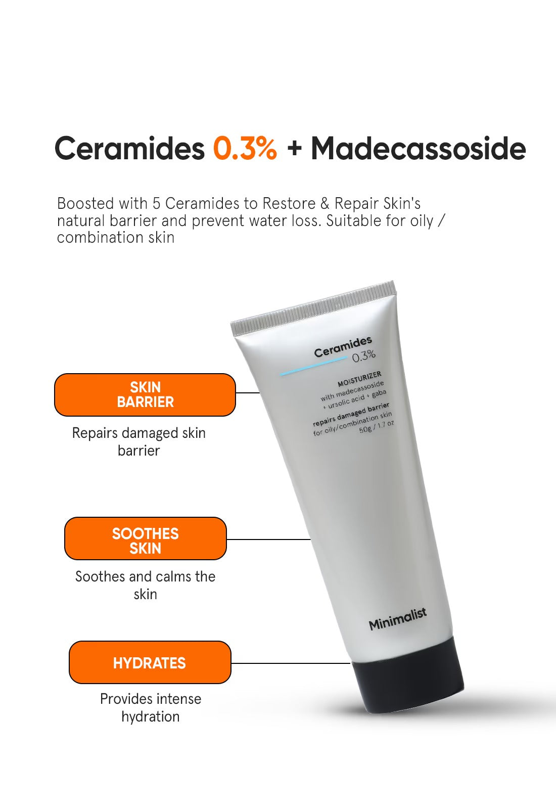 Minimalist Ceramides 0.3% + Madecassoside Moisturizer