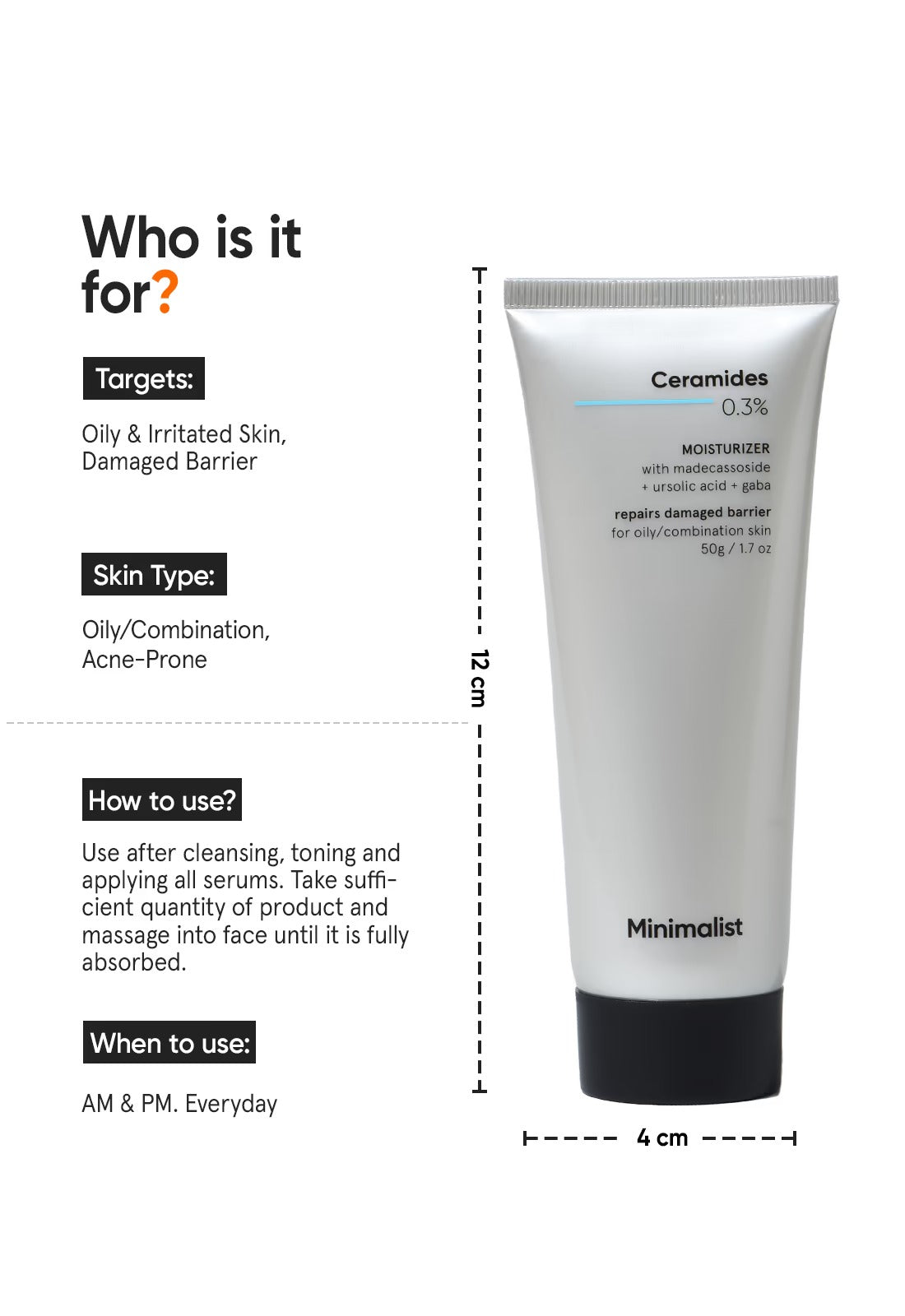 Minimalist Ceramides 0.3% + Madecassoside Moisturizer