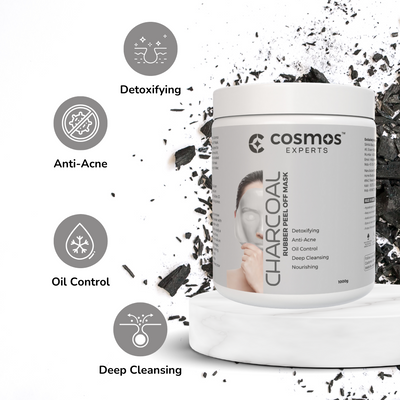 Cosmos Experts Rubber Peel Off Mask - Charcoal (Available in 150gm, 500gm & 1000gm)