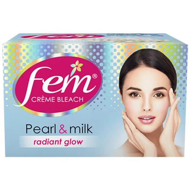 Fem Crème Bleach - Pearl & Milk, Radiant Glow, No Added Silicones, No Added Parabens