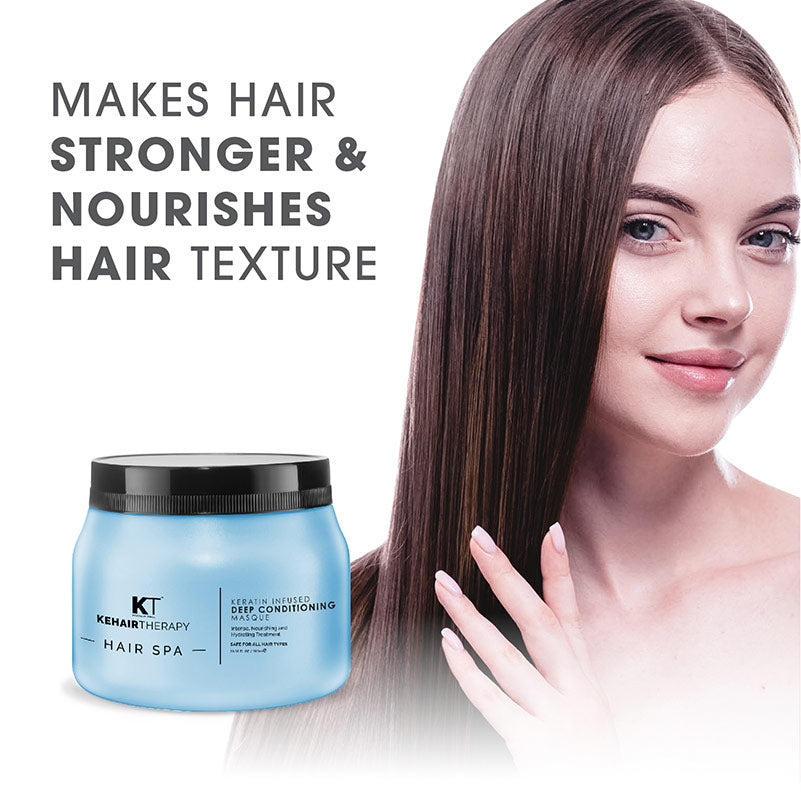 KT Professional Keratin Infused Deep Conditioning Masque Hair Spa - 500ml | Nourishing & Hydrating Hair Repair