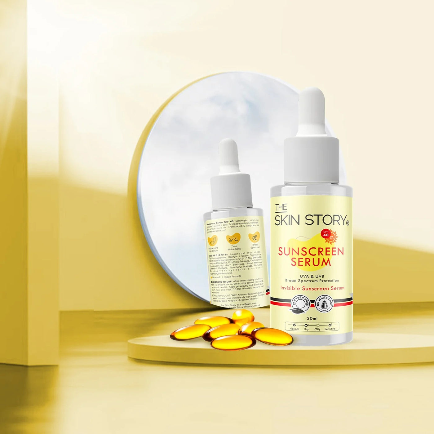 The Skin Story Sunscreen Serum SPF 40 PA+++ with Vitamin E, 30ml