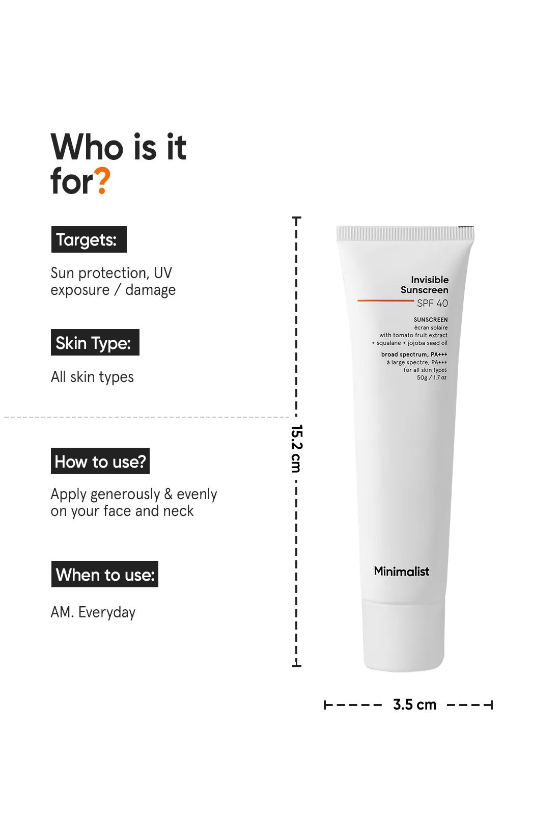 Minimalist Invisible SPF 40 Sunscreen