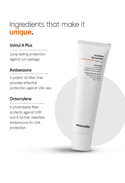 Minimalist Invisible SPF 40 Sunscreen