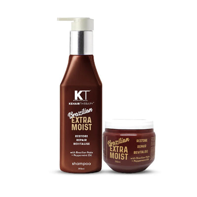 KT Brazilian Extra Moist Shampoo and Masque Combo - 500ml (Pack of 2)