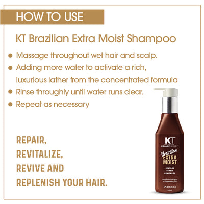 KEHAIRTHERAPY PROFESSIONAL Brazilian Extra Moist Shampoo - 250ml | Hydrating Shampoo for Dry & Damaged Hair