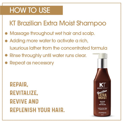 KT Brazilian Extra Moist Shampoo and Masque Combo - 500ml (Pack of 2)