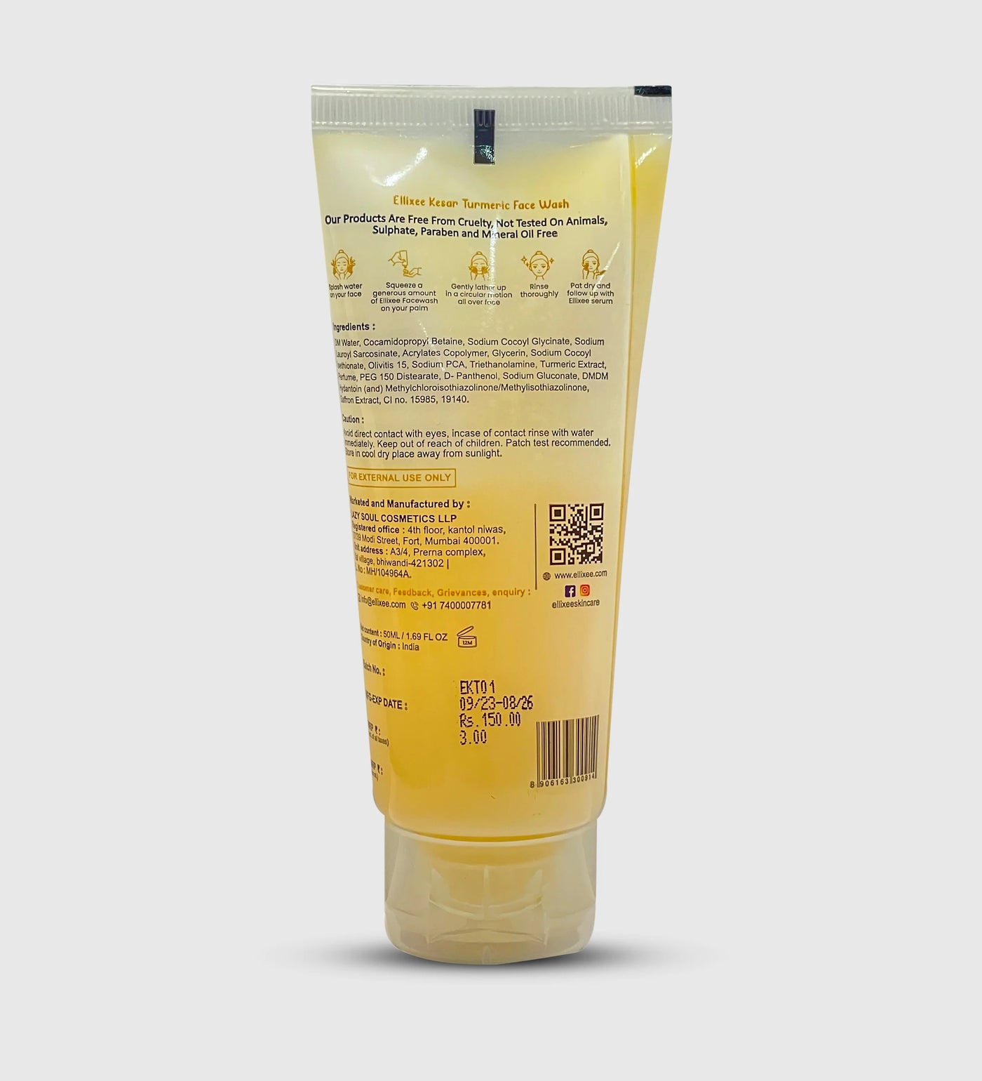 Ellixee Kesar & Turmeric + Removes Dark Spots Face Wash