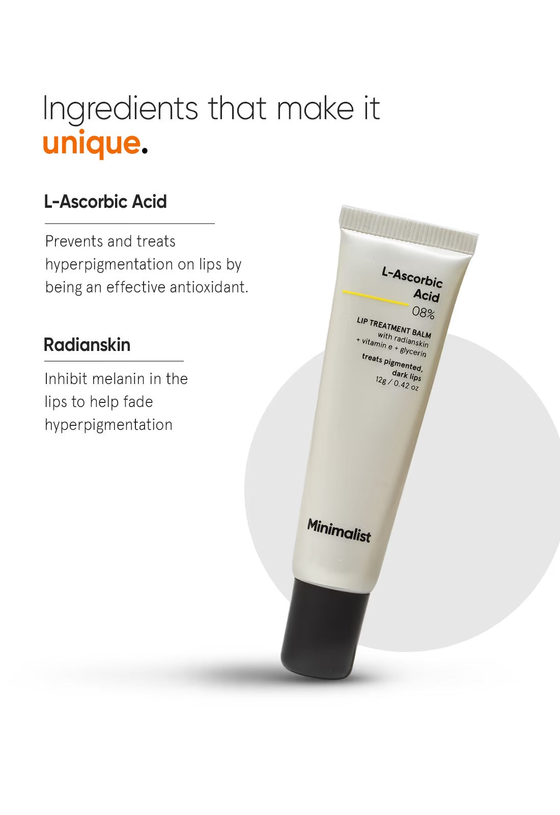 Minimalist L-Ascorbic Acid 8% Lip Treatment Balm