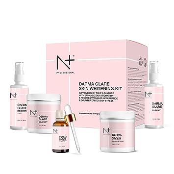 N+ Professional Derma Glare Skin Whitening Kit | Advanced Whitening Treatment For Women, 230ml + 160g.