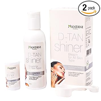 Nandini D-Tan Shiner Bleach For All skin Type, 160ml+30gm.