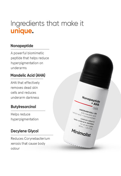 Minimalist Nonapeptide + AHA 6% Underarm Roll-On