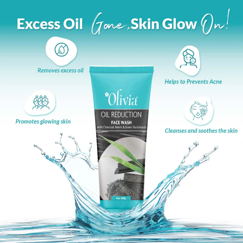 Olivia Oil Reduction Face Wash with Charcoal Neem and Green Tea Extracts