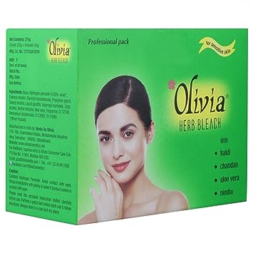 Olivia Herb Bleach For Sensitive Skin 270g With Haldi|Chandan|Aloe Vera|Nimbu, 270 g