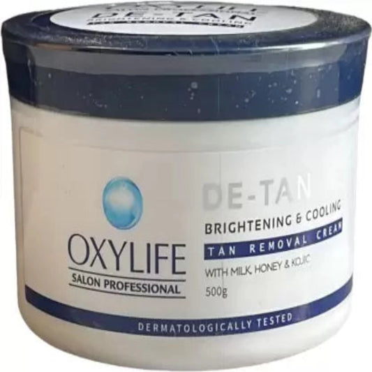 Oxy Life De-Tan Brightening & Cooling Tan Removal Cream 500gm with Milk Honey & Kojic  (500 g)