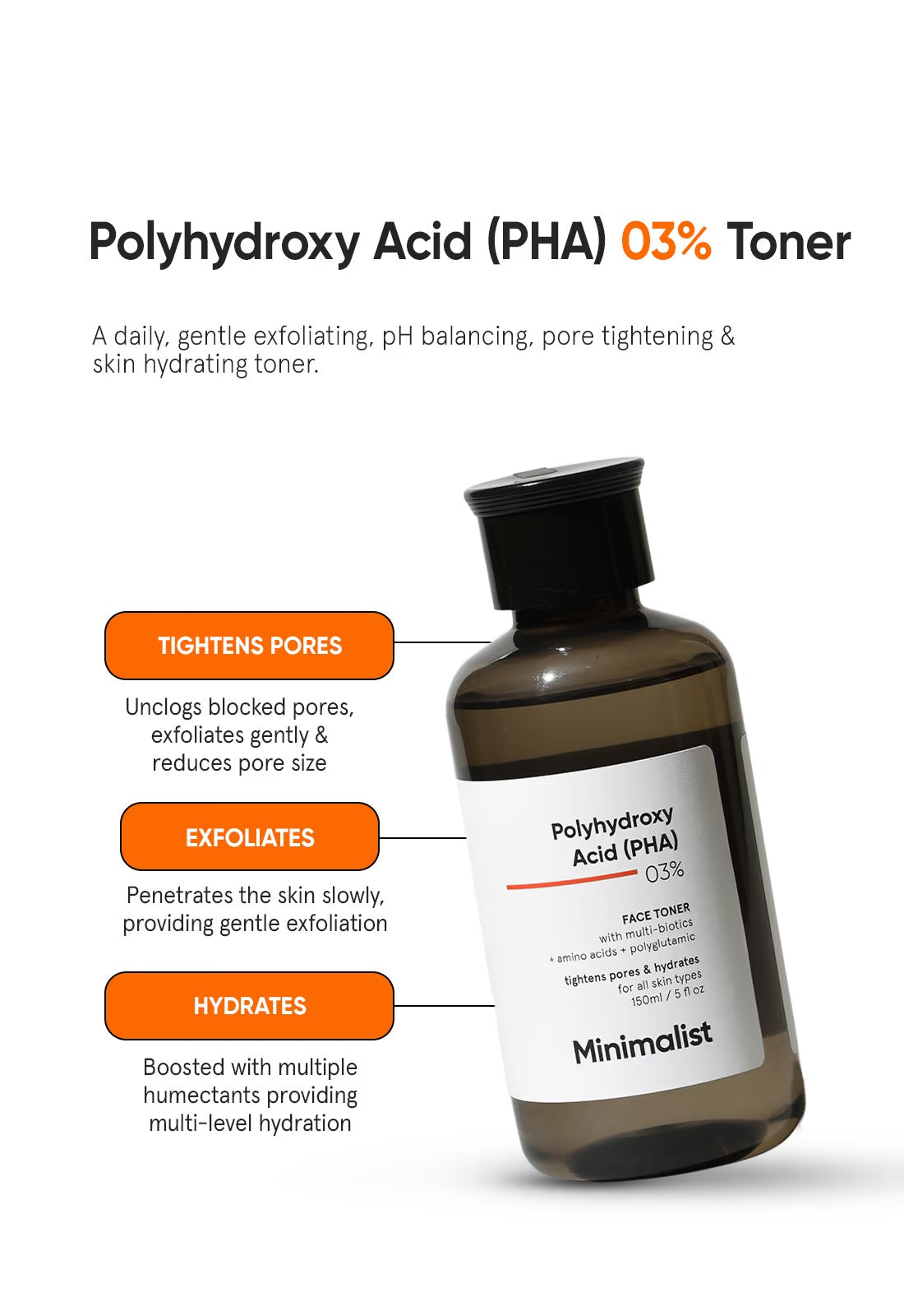 Minimalist Polyhydroxy Acid (PHA) 3% Face Toner