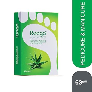 Raaga Professional Manicure & Pedicure Kit, Aloe Vera, For Soft & Relaxed Hands and Feet (6 Sachets)