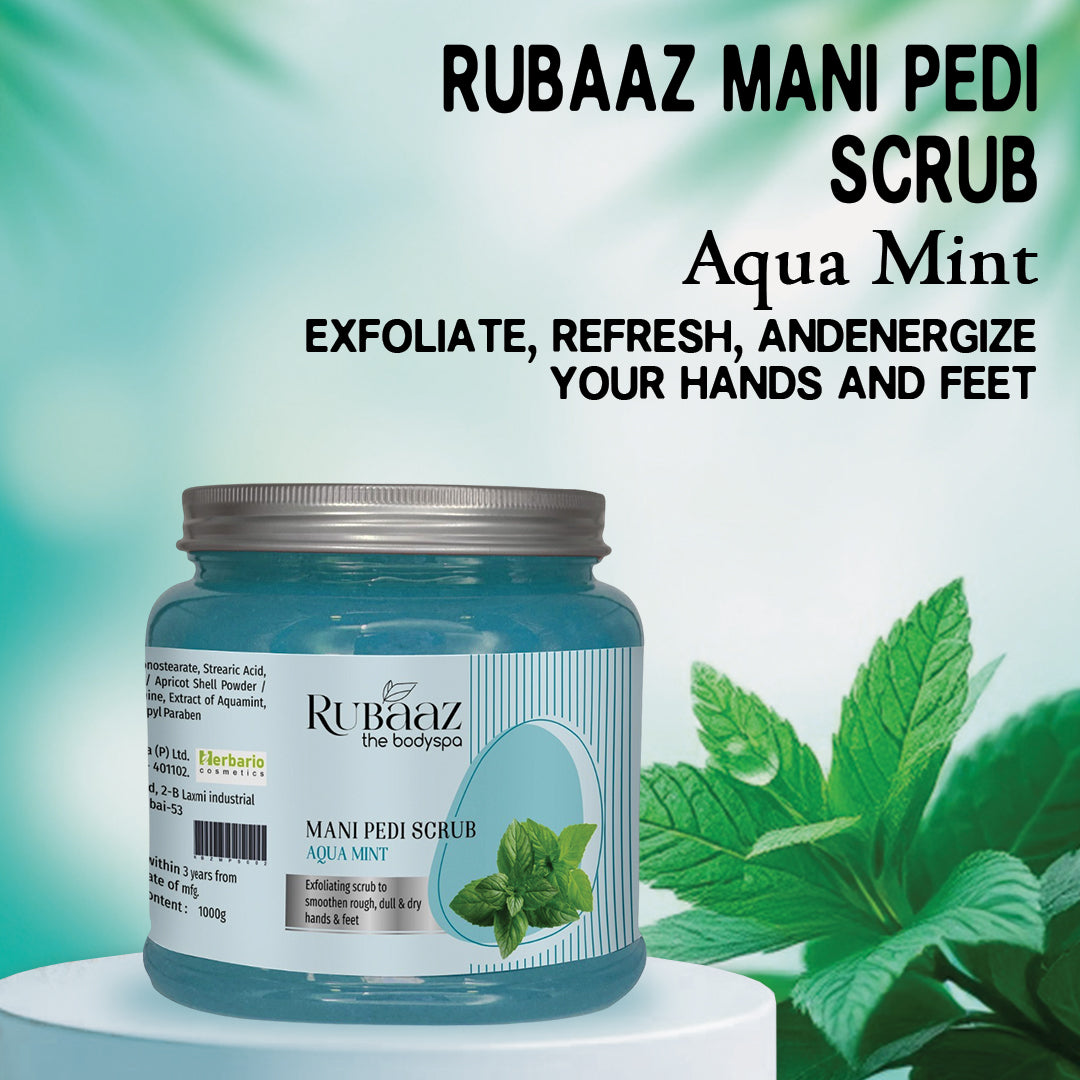 Rubaaz Mani Pedi Massage Scrub Aquamint 1Kg