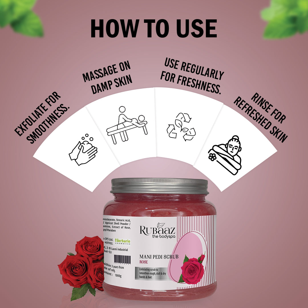 Rubaaz Mani Pedi Rose Scrub – 1kg