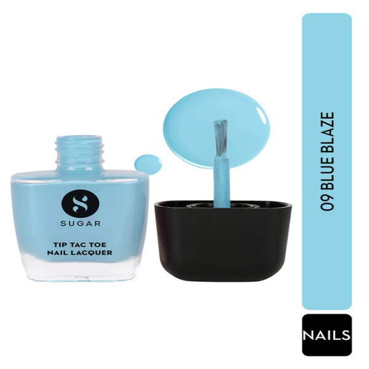 SUGAR Cosmetics Tip Tac Toe Nail Lacquer Classic - 09 Blue Blaze