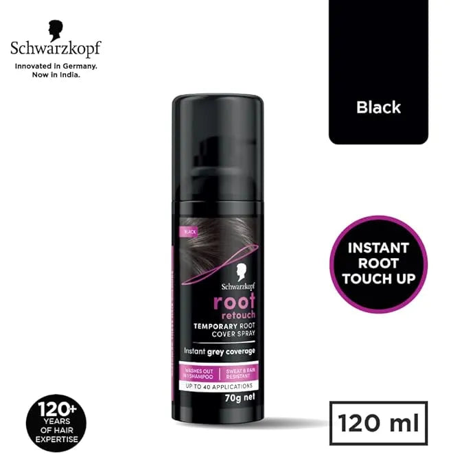 Schwarzkopf Root Retouch Temporery Root Cover Spray Colour Black – 70g