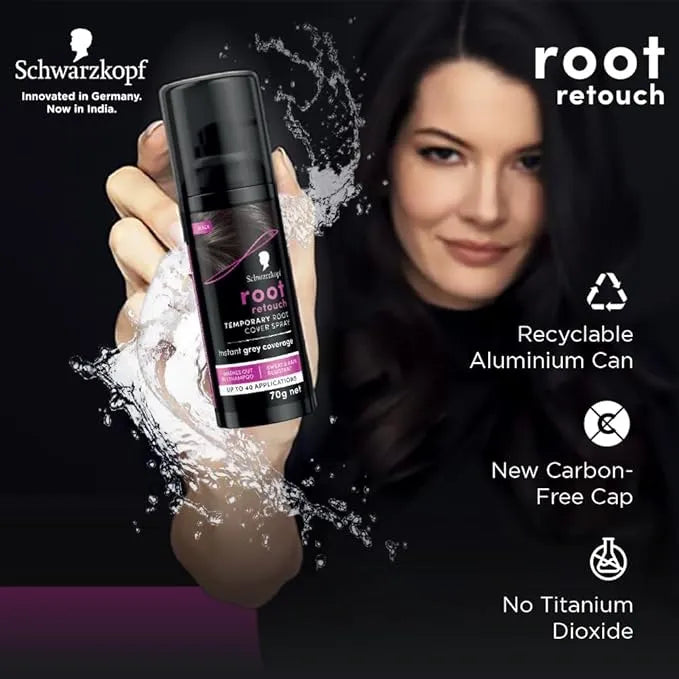 Schwarzkopf Root Retouch Temporery Root Cover Spray Colour Black – 70g