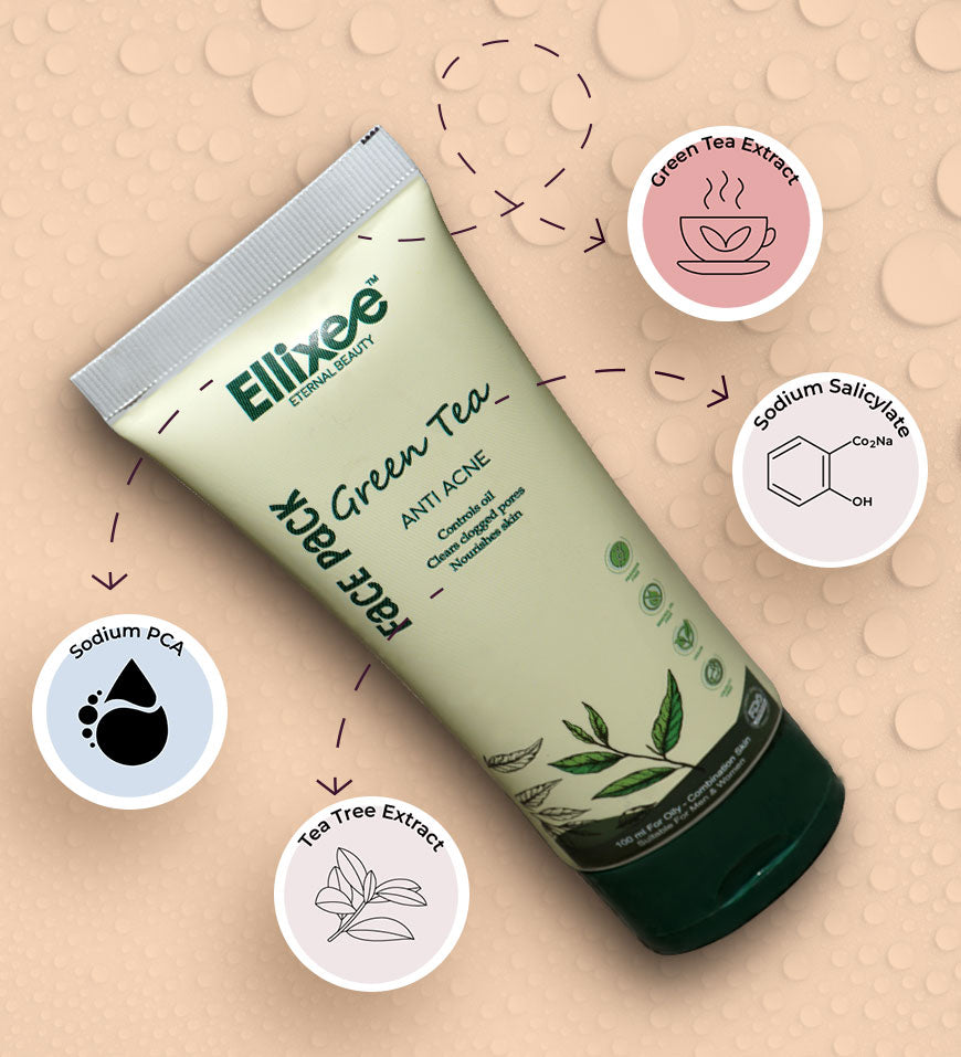 Ellixee Green Tea + Anti Acne Face Pack