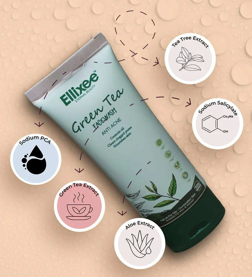 Ellixee Green Tea Anti Acne Face Wash